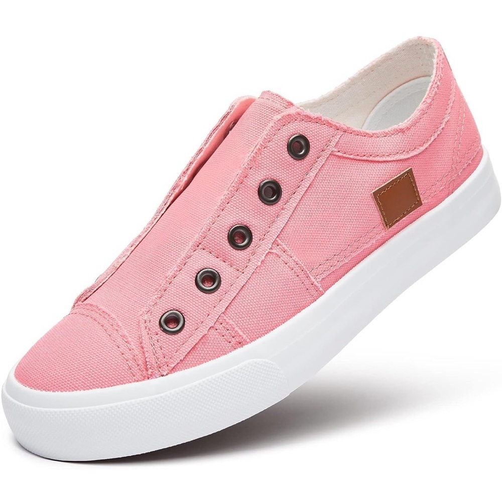 Women's Pink Canvas Slip-On Sneakers